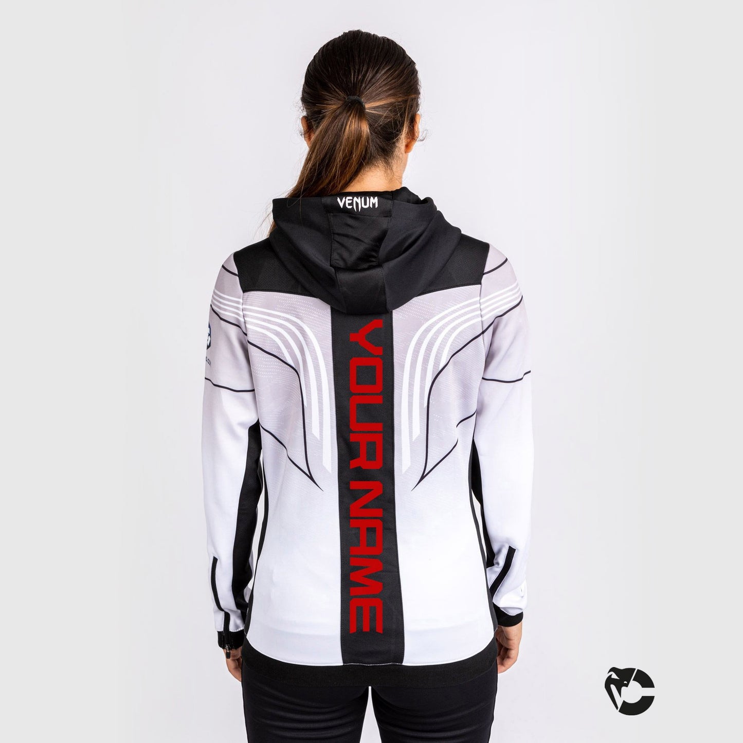 UFC Venum personalisierte authentische Fight Night 2.0 Frauen Walkout Hoodie - weiß