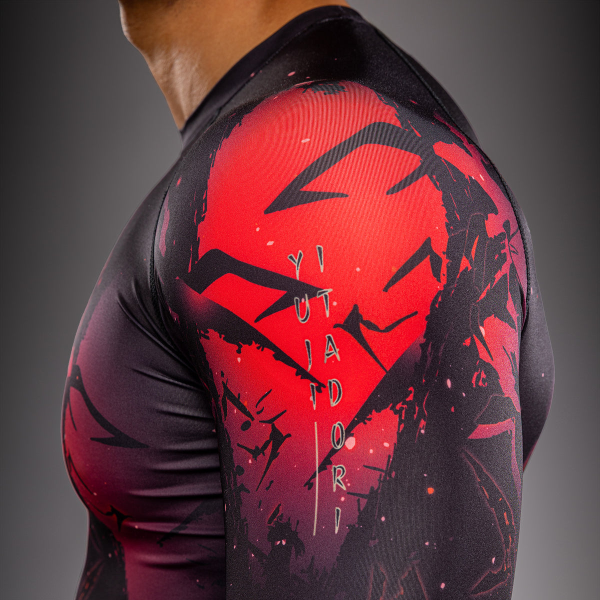 Jujutsu Kaisen x Venum Itadori Langarm Rashguard – Schwarz/Rot