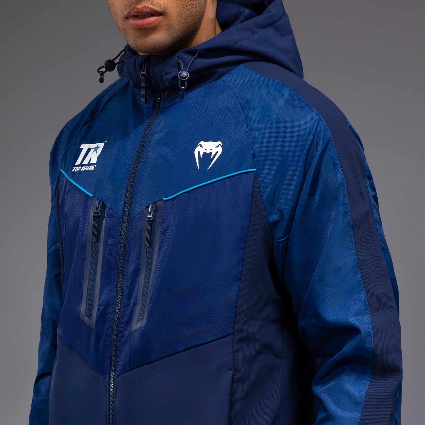 Venum x Top Rank Original Herren Full Zip Hoodie - Marineblau