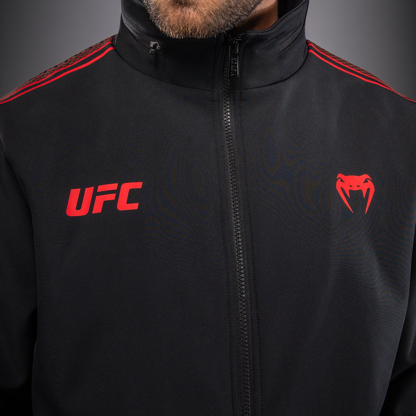 Venum UFC Unity by Venum Authentic Fight Week Herren-Kapuzenjacke mit Reißverschluss - Schwarz