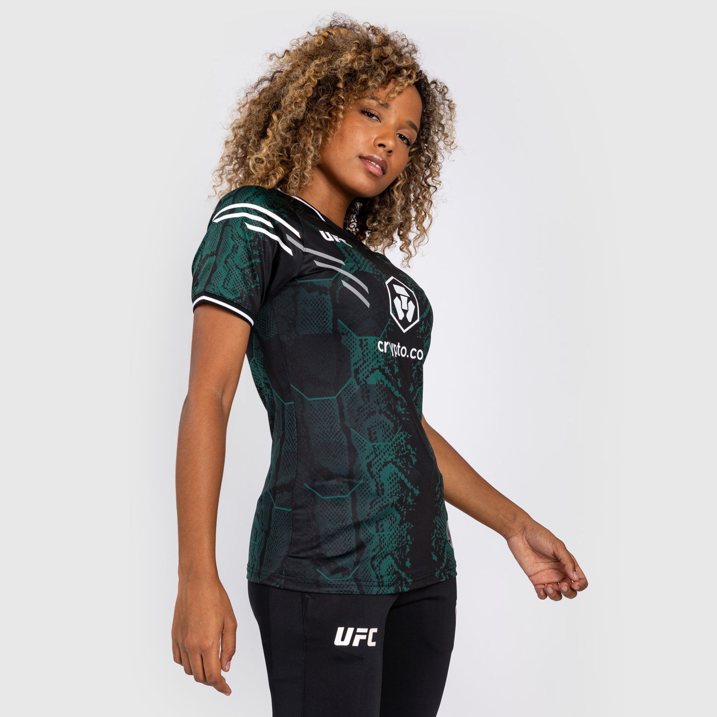 UFC Adrenaline by Venum Authentic Fight Night Women's Walkout Trikot - Emerald Edition - Grün/Schwarz