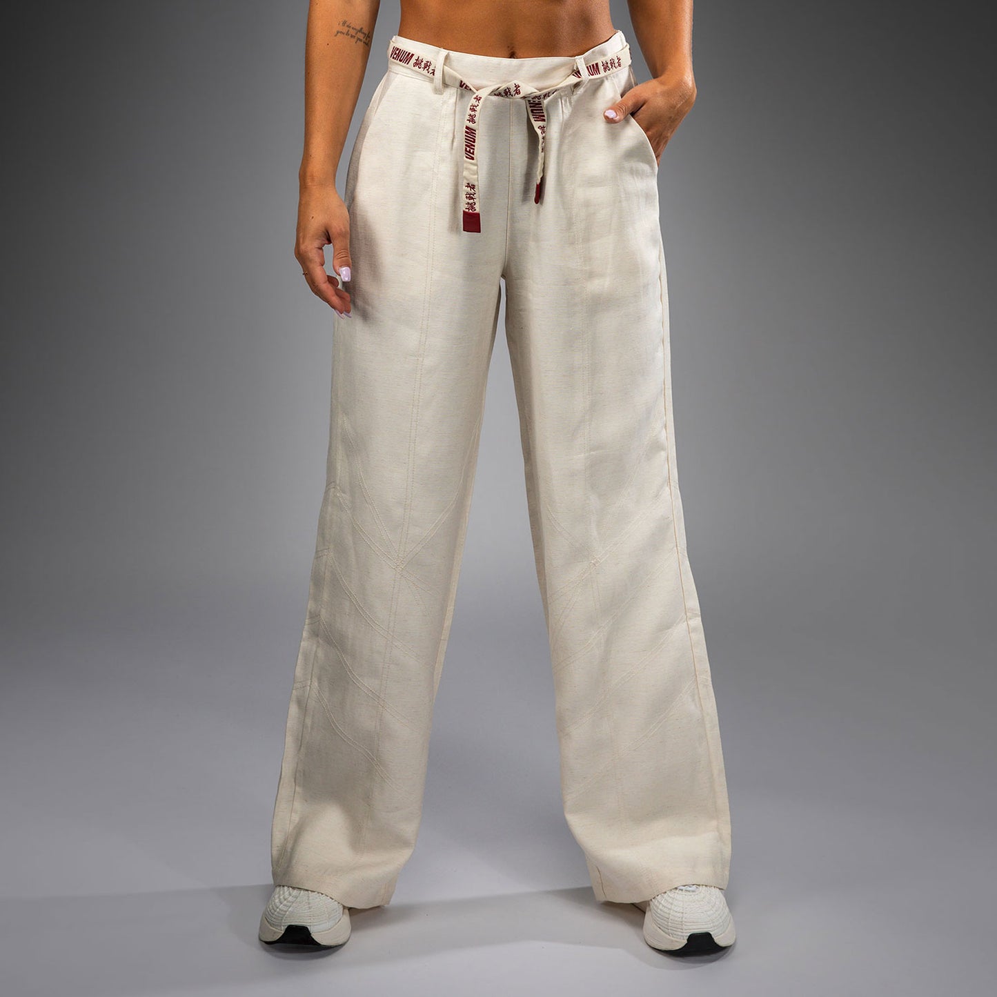 Venum Serpenti Damen Hose – Elfenbein/Burgunder