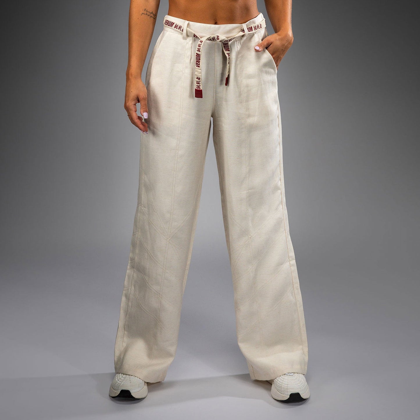 Venum Serpenti Damen Hose – Elfenbein/Burgunder