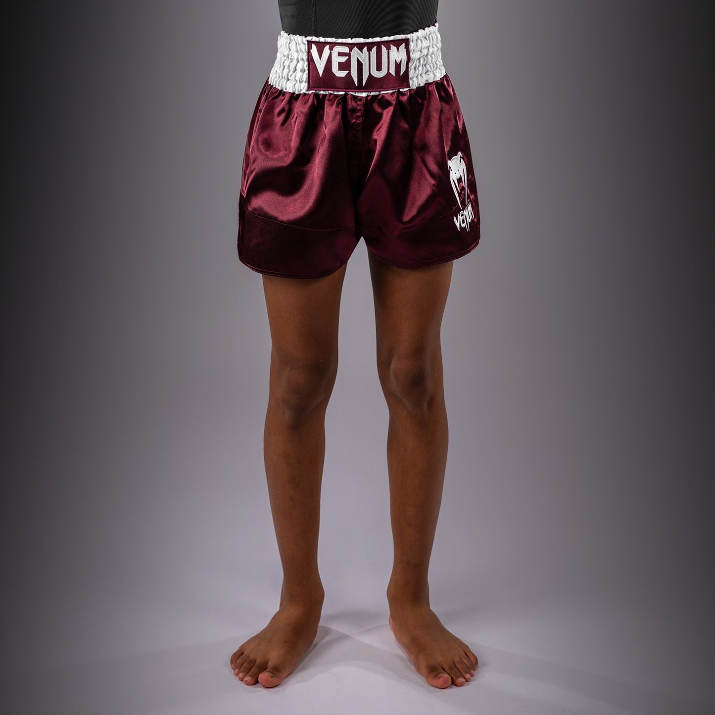 Venum Classic Muay-Thai-Shorts für Kinder – Burgunder