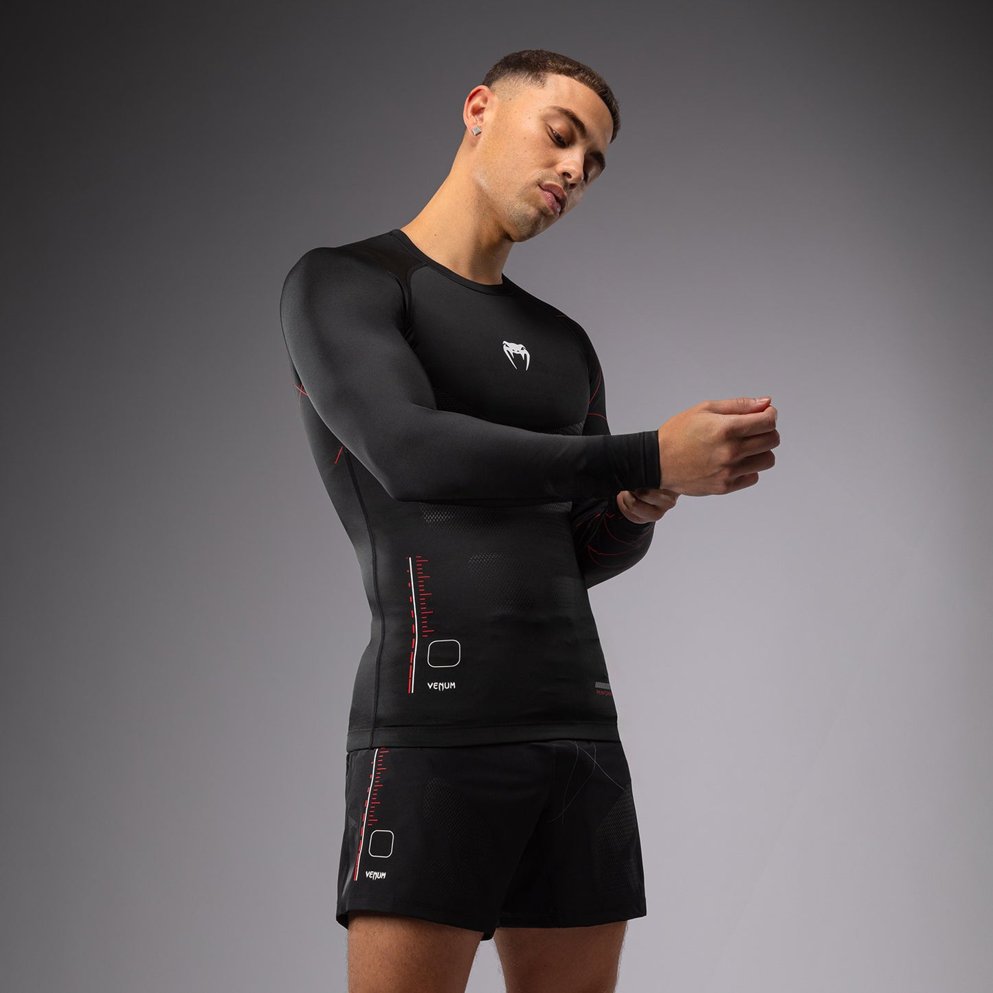 Venum Tactical XT Men's Langarm Rashguard - Schwarz/Feuerrot