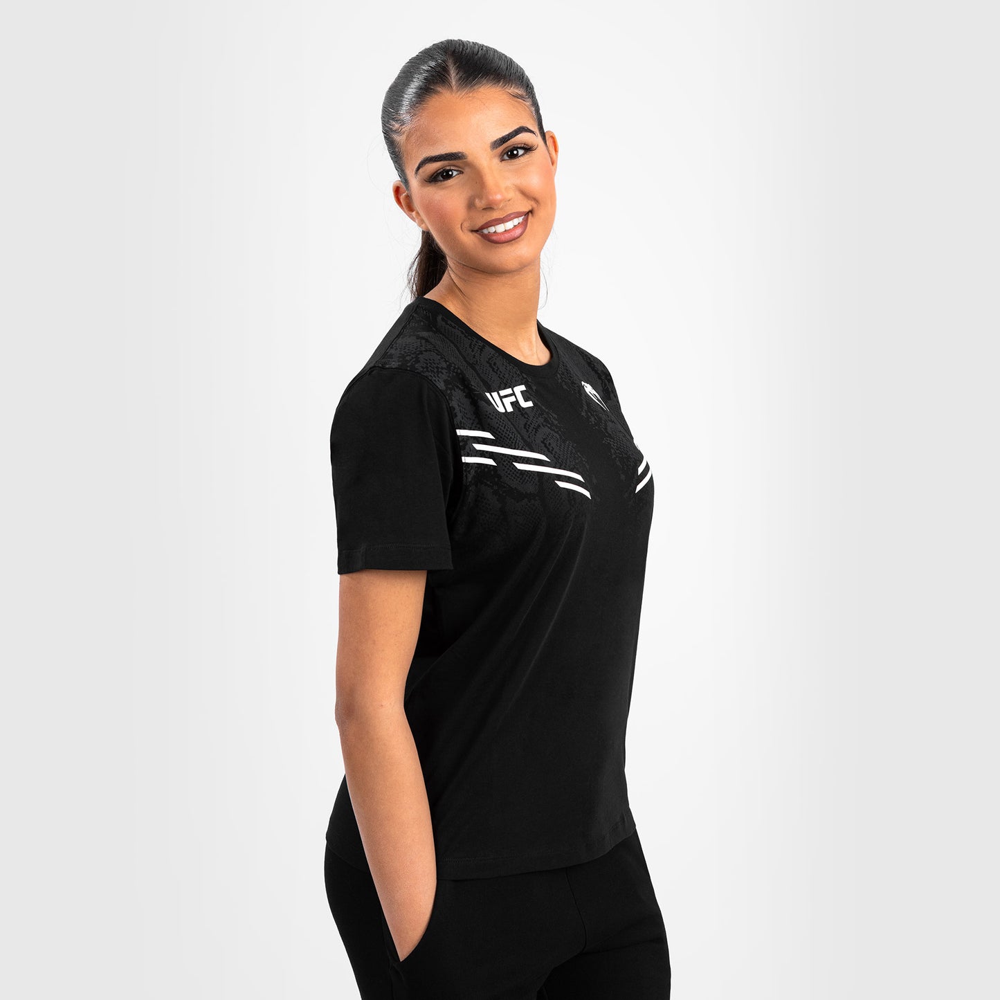 UFC Adrenaline by Venum Replica Kurzärmeliges Damen-T-Shirt - Schwarz