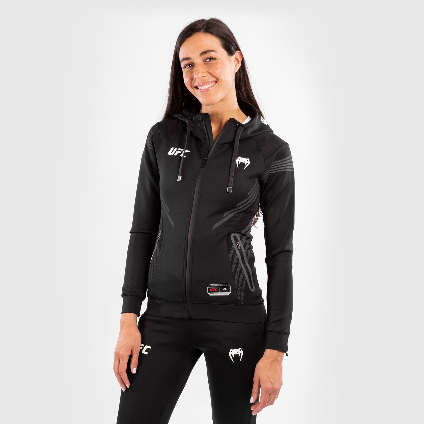 UFC Venum Personalisiert Authentic Fight Night Damen Walkout Hoodie - Schwarz