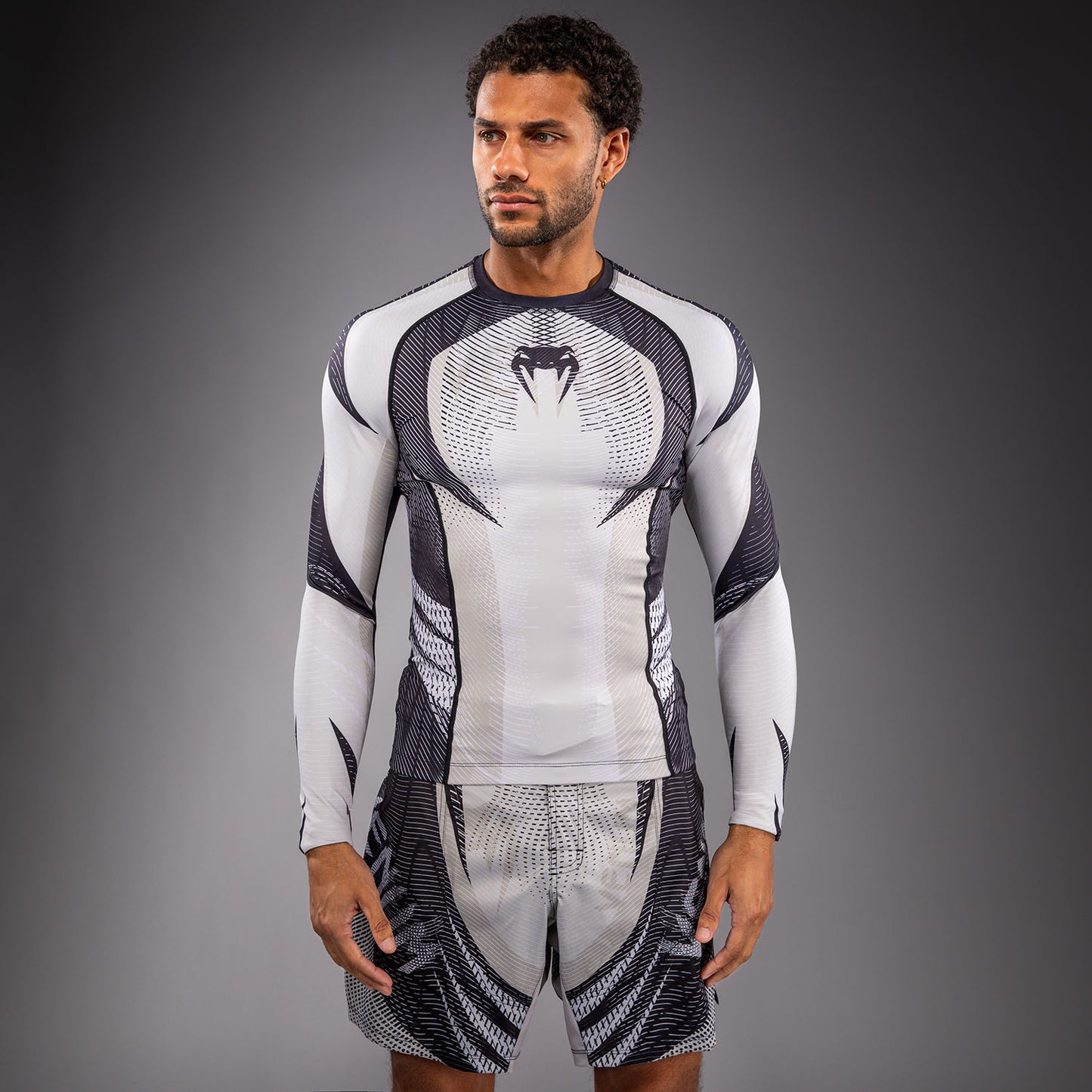 Venum Galactic 3.0 Langarm Rashguard - Cremeweiß/Schwarz