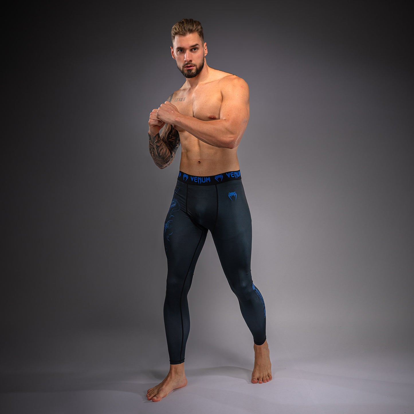Venum Thunder Dragon Spats – Schwarz/Königsblau