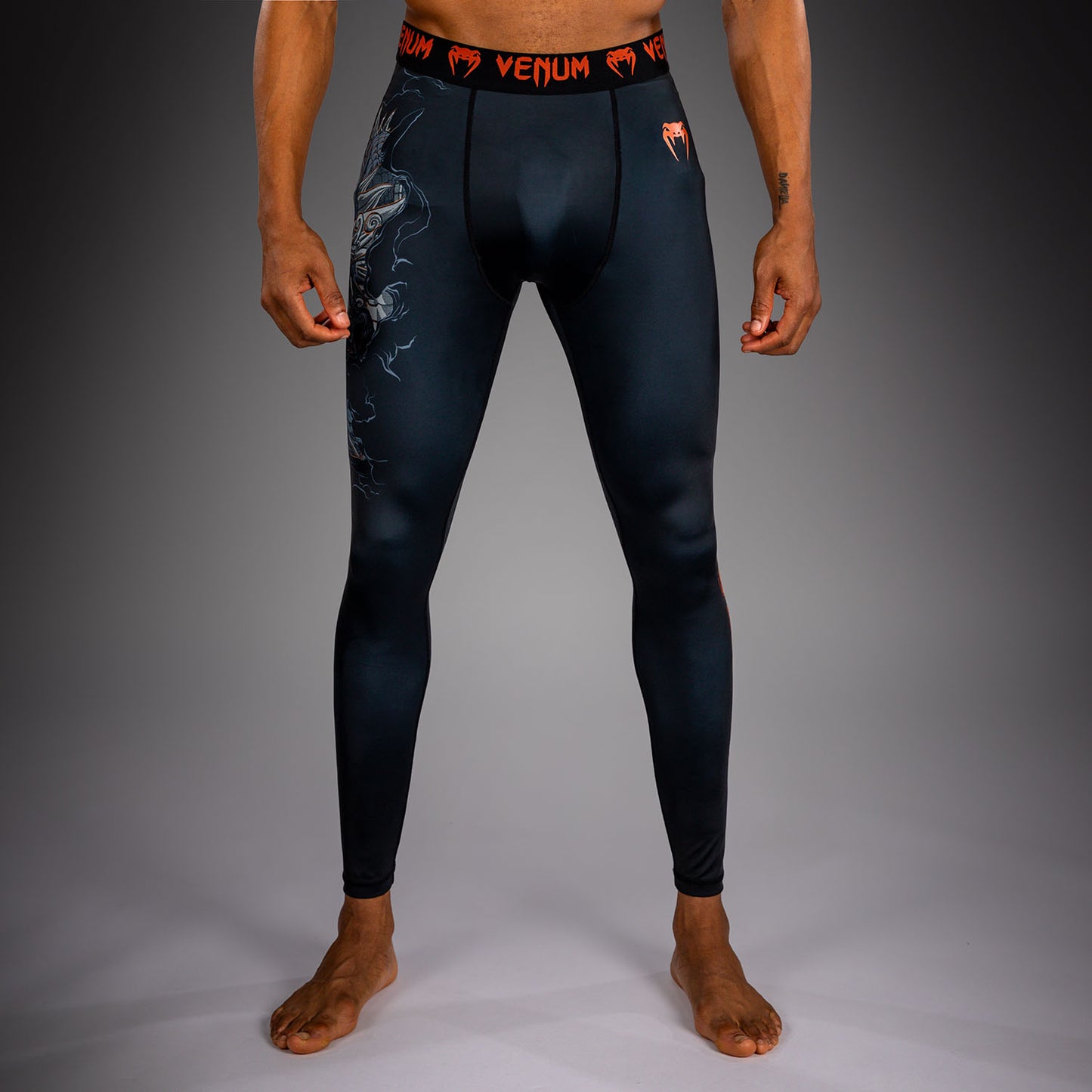 Venum Thunder Dragon Spats – Schwarz/Grau/Kupfer