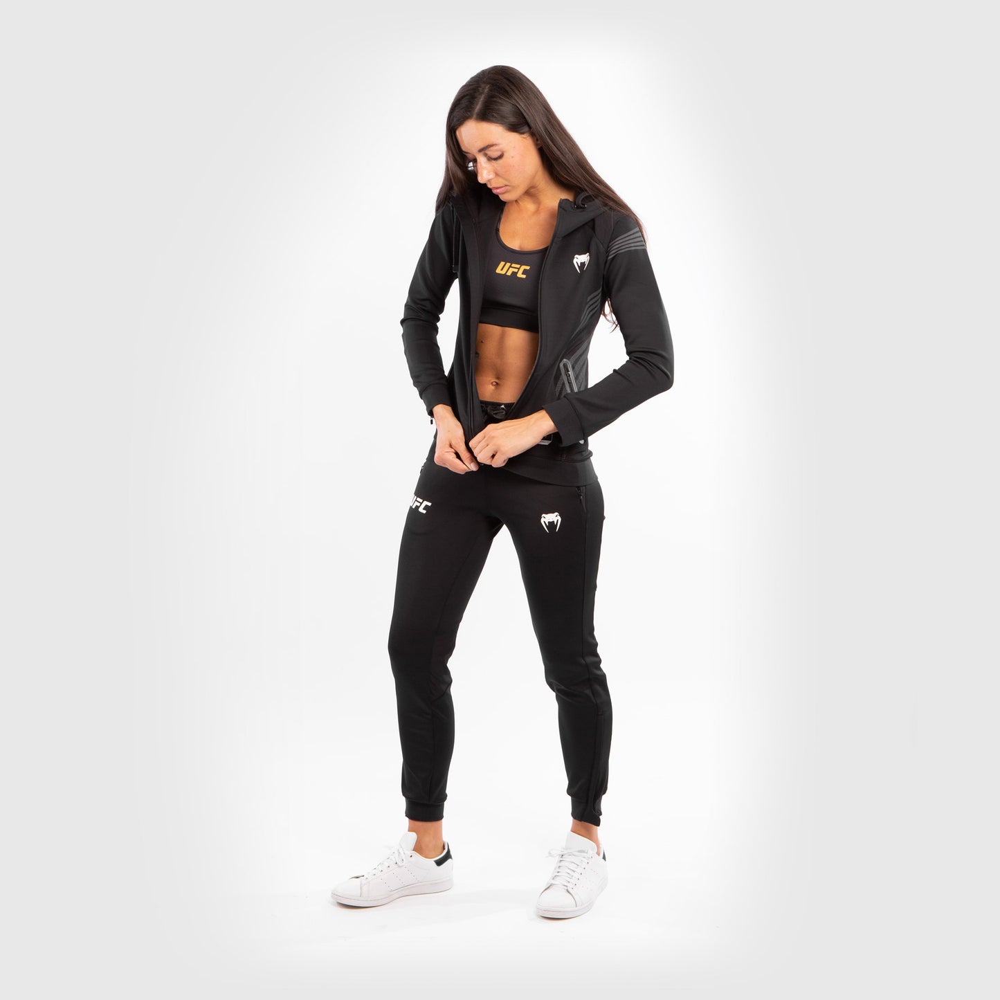 UFC Venum Personalisiert Authentic Fight Night Damen Walkout Hoodie - Schwarz
