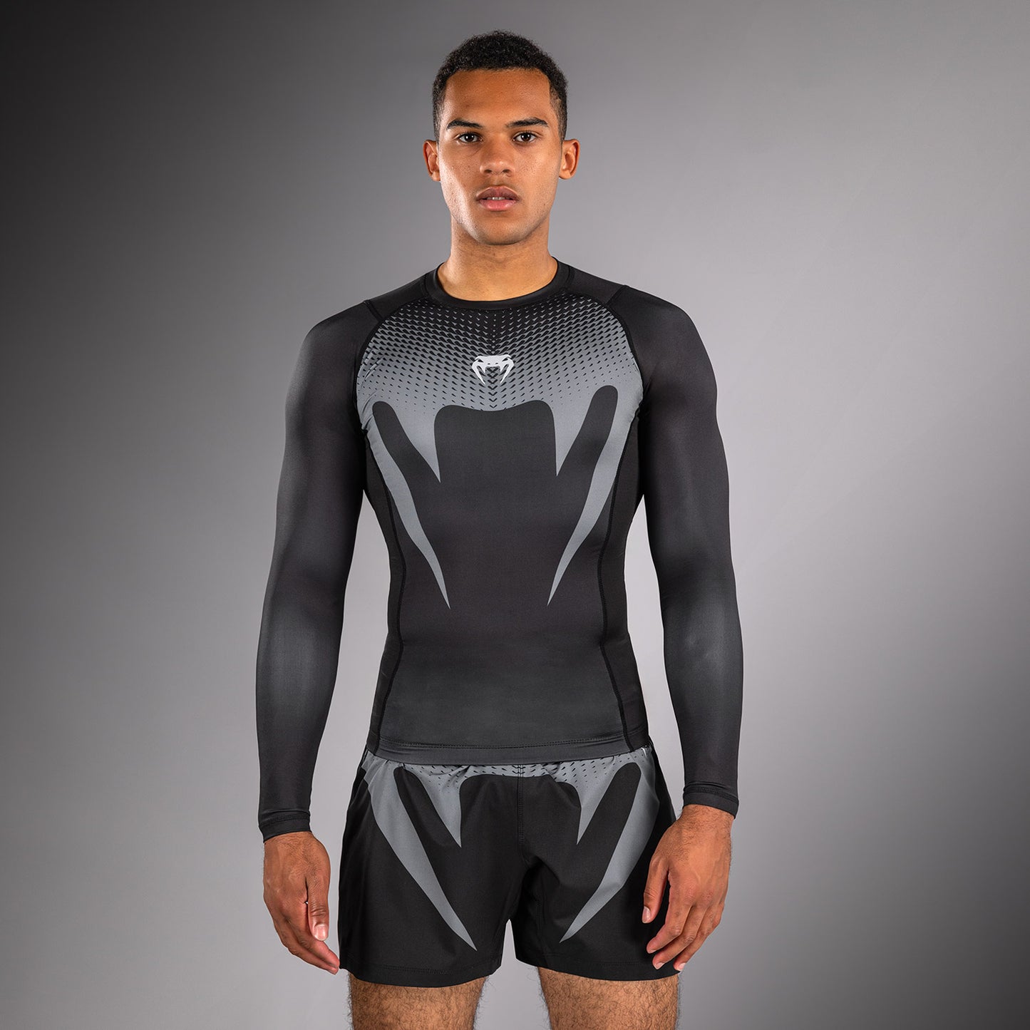 Venum No Gi Rashguards - Schwarz/Silbergrau