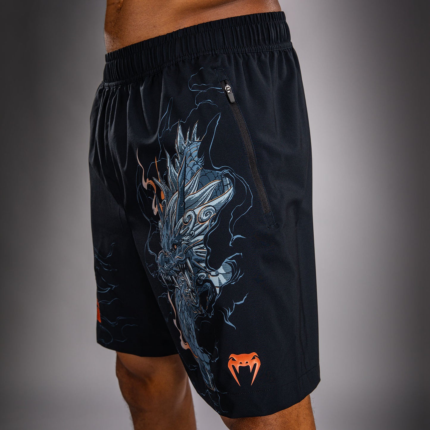 Venum Thunder Dragon Trainingsshorts – Schwarz/Grau/Kupfer