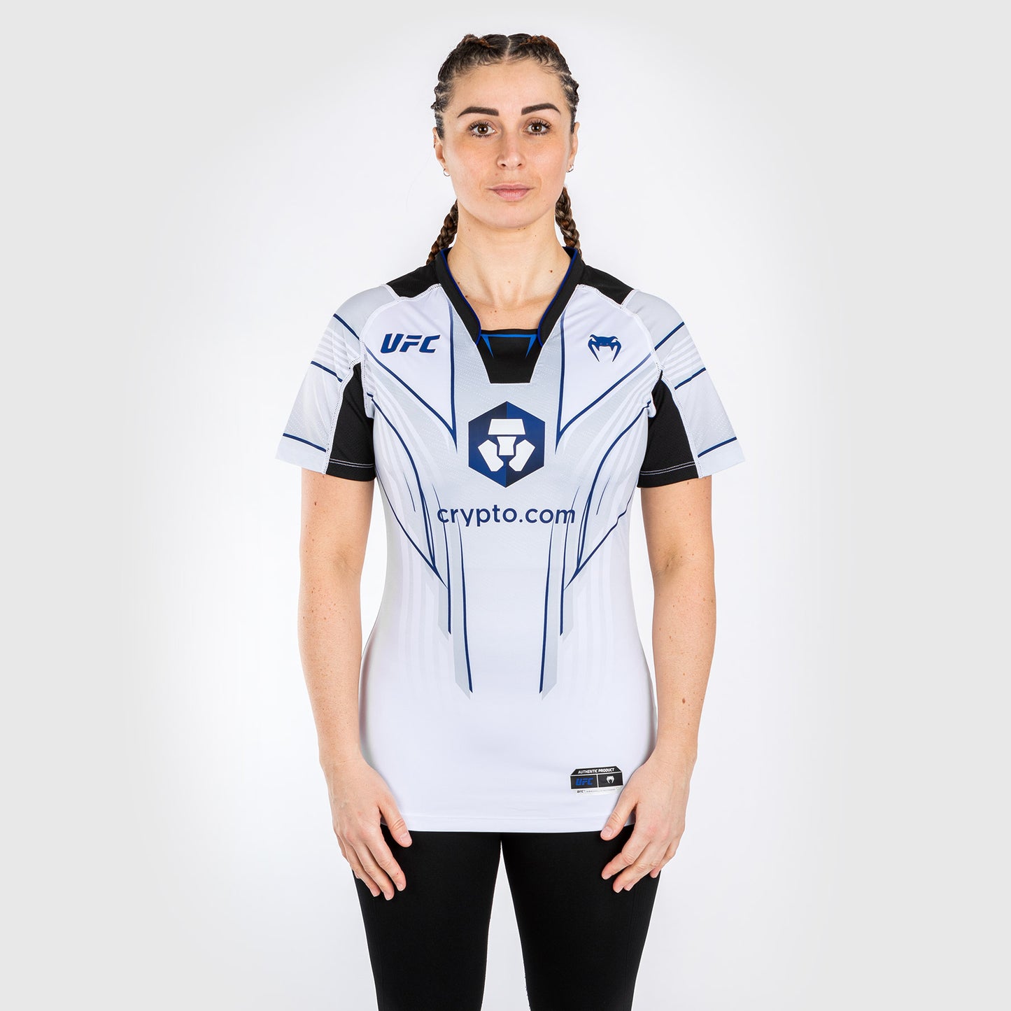 UFC Venum personalisierte Authentic Fight Night 2.0 Kit von Venum Frauen Walkout Jersey - Midnight Edition - Ice