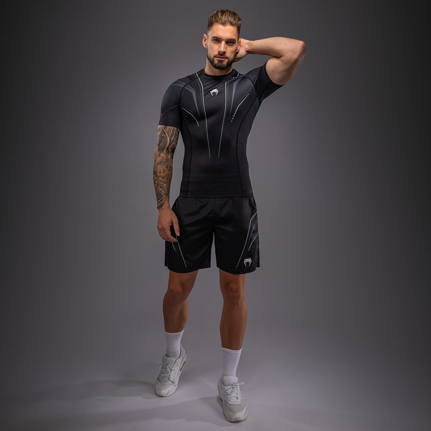 Venum Streamline Kurzarm Rashguards – Schwarz/Weiß