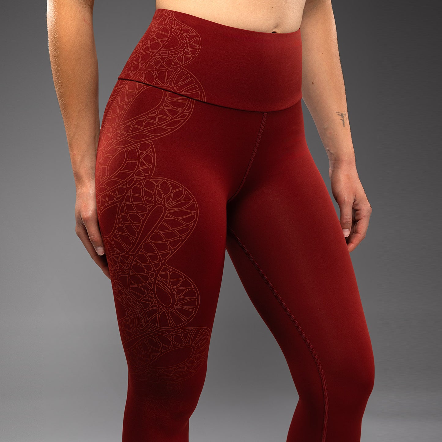 Venum Serpenti Damen Leggings – Burgunder/Elfenbein