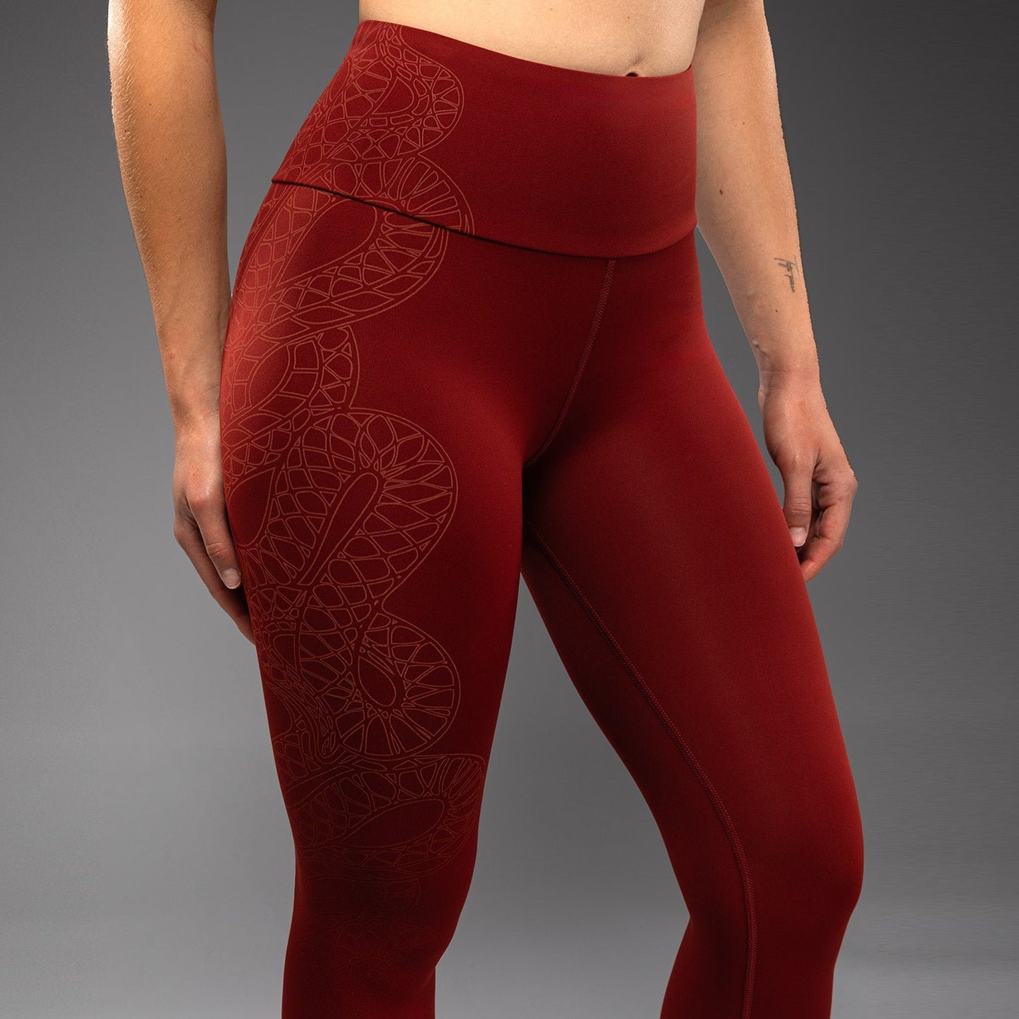 Venum Serpenti Damen Leggings – Burgunder/Elfenbein