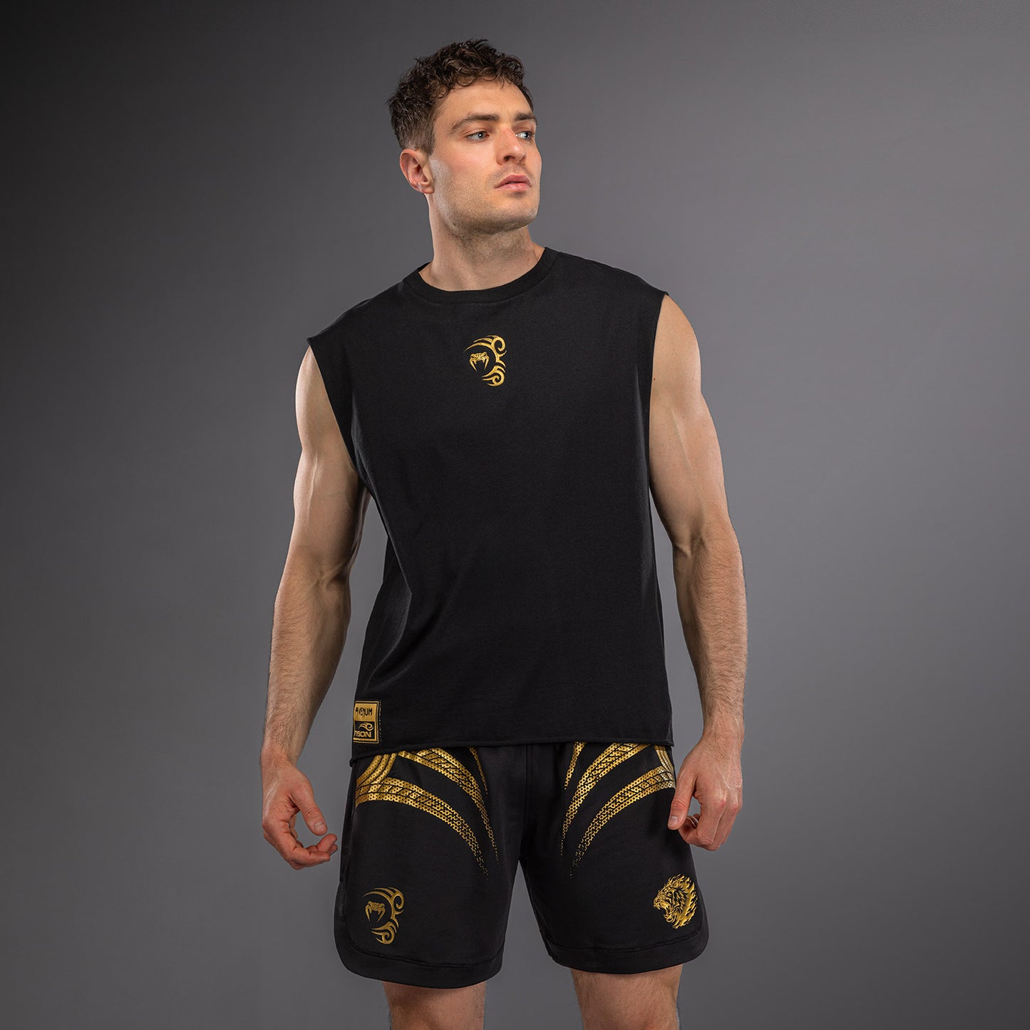 Venum x Mike Tyson Tiger Ärmelloses T-Shirt - Schwarz/Gold