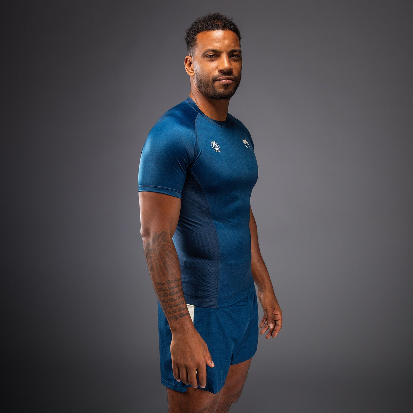 Venum x Roger Gracie Academy Kurzarm Rashguard - Blau