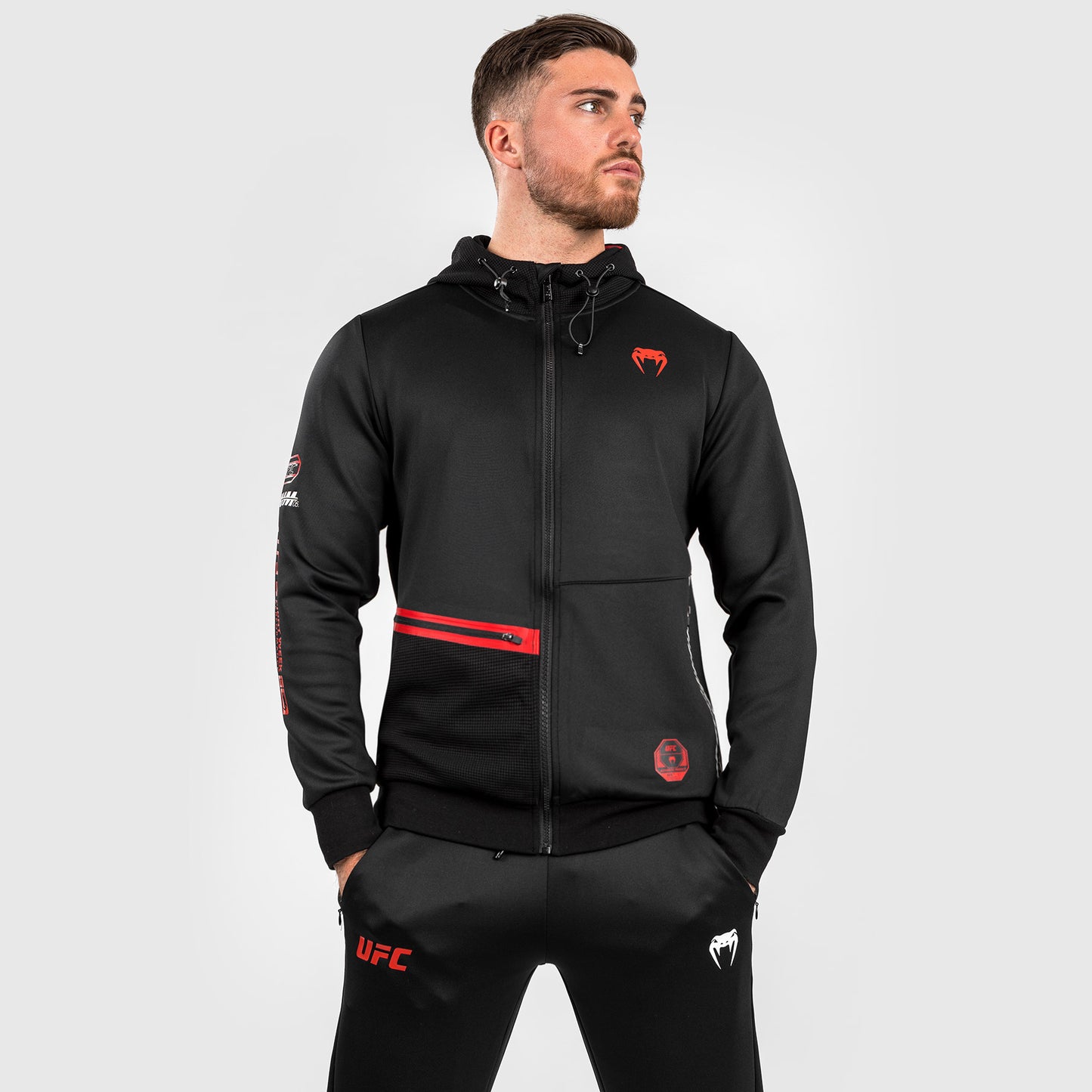 UFC Adrenaline by Venum Fight Week Herren Zip Hoodie - Schwarz