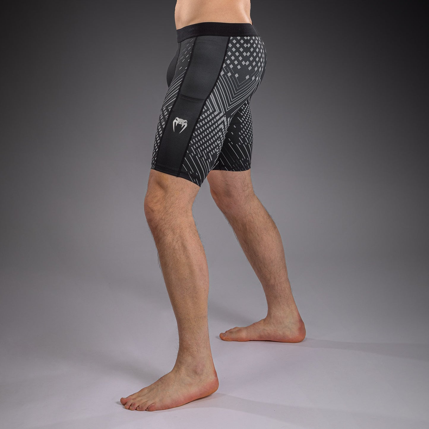Venum Midnight Fury Kompressionsshort – Schwarz/Grau/Silber