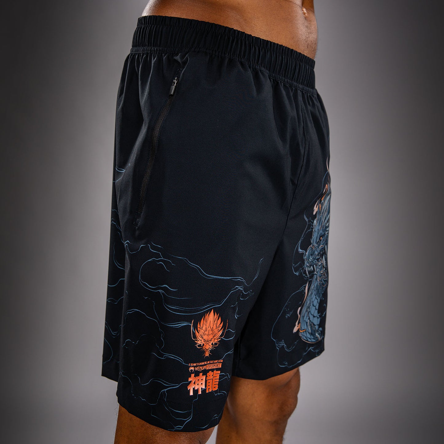 Venum Thunder Dragon Trainingsshorts – Schwarz/Grau/Kupfer