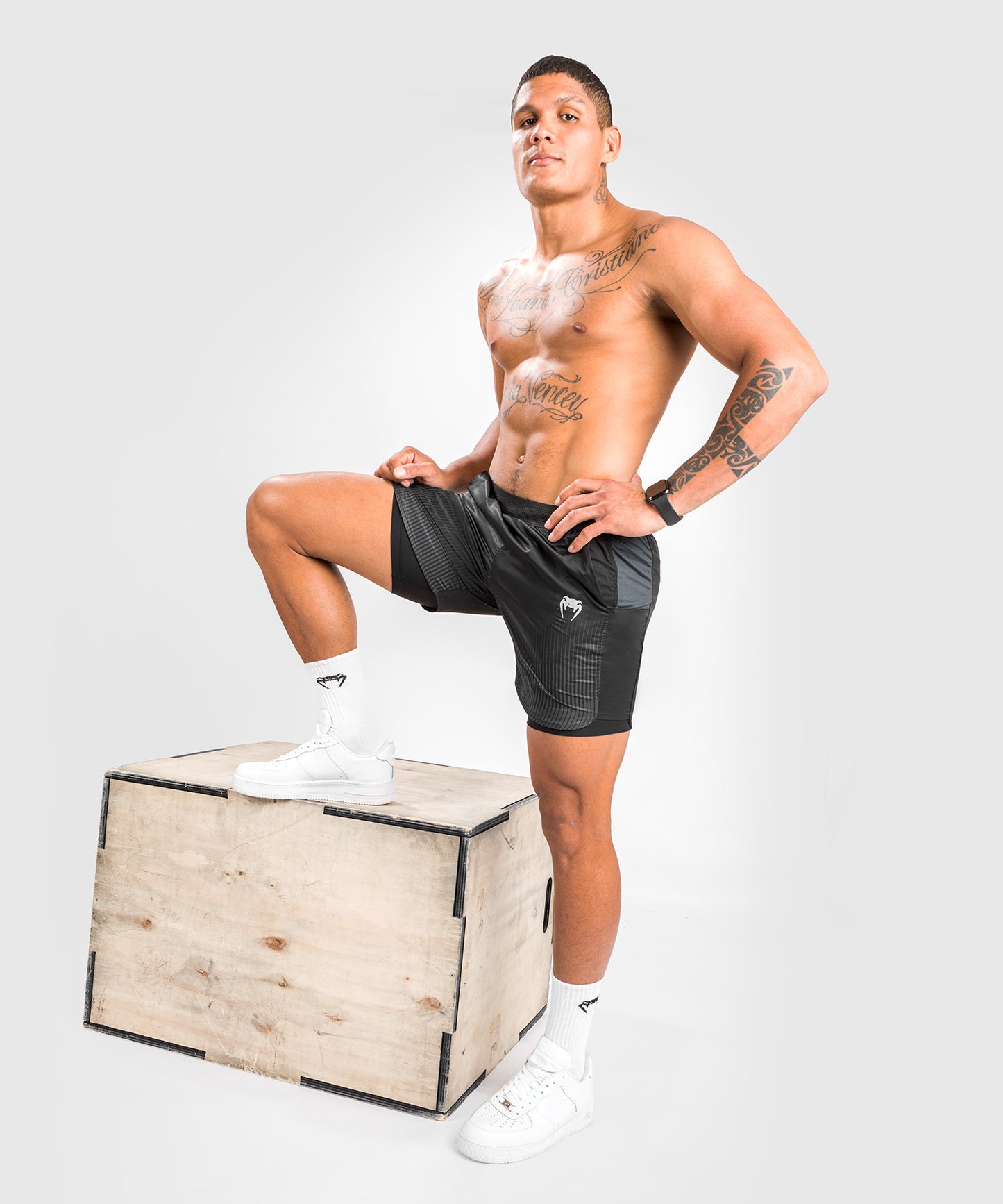 Venum Biomecha 2-in-1 Trainingsshorts - Schwarz/Grau