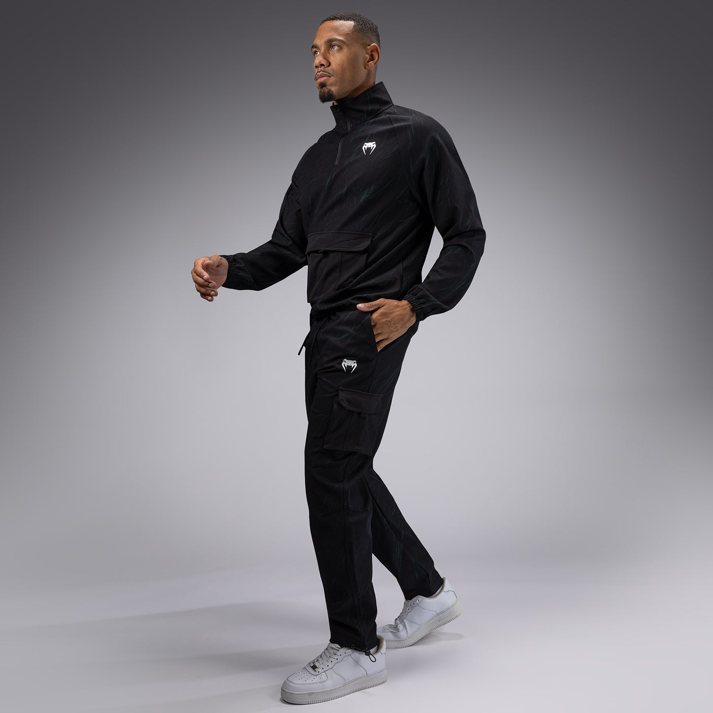 Venum Trooper Herren Trainingsanzug Jacke - Schwarz/Forstgrün