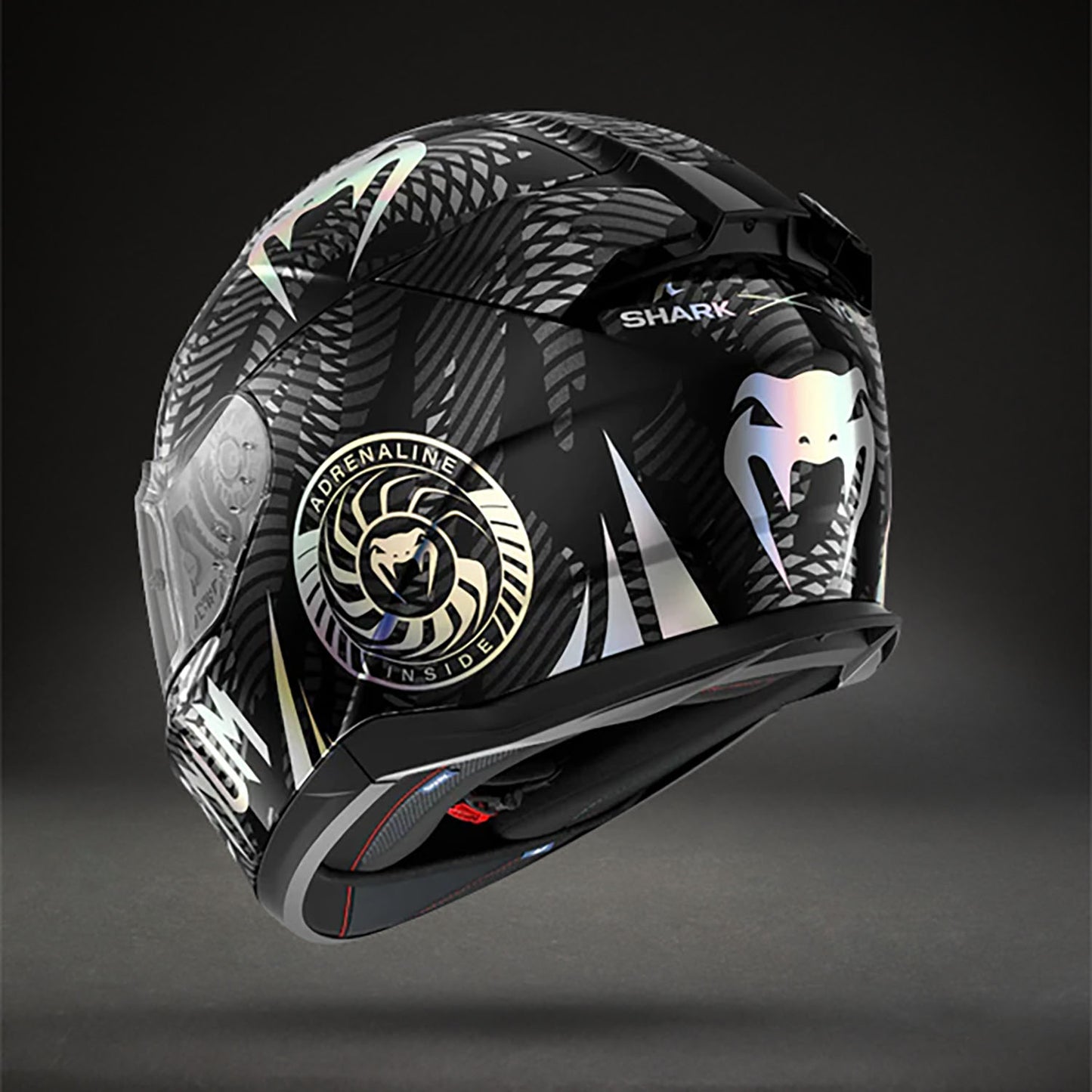 Venum x Shark D-SKWAL 3 Motorradhelm – Schwarz Chrom Anthrazit