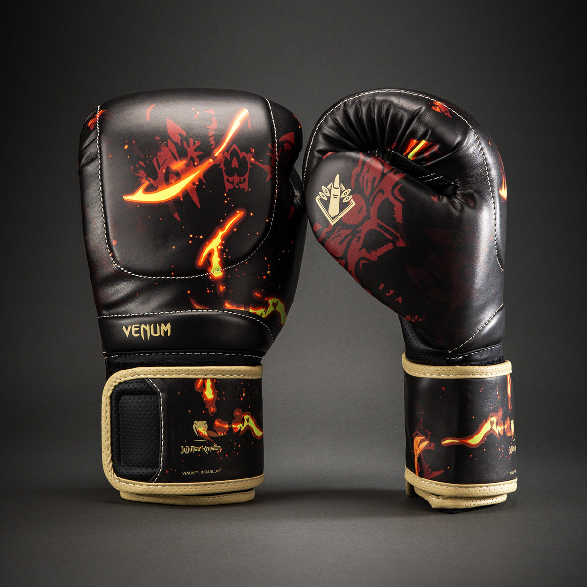 Jujutsu Kaisen x Venum Sukuna Boxhandschuhe – Schwarz/Hellbeige