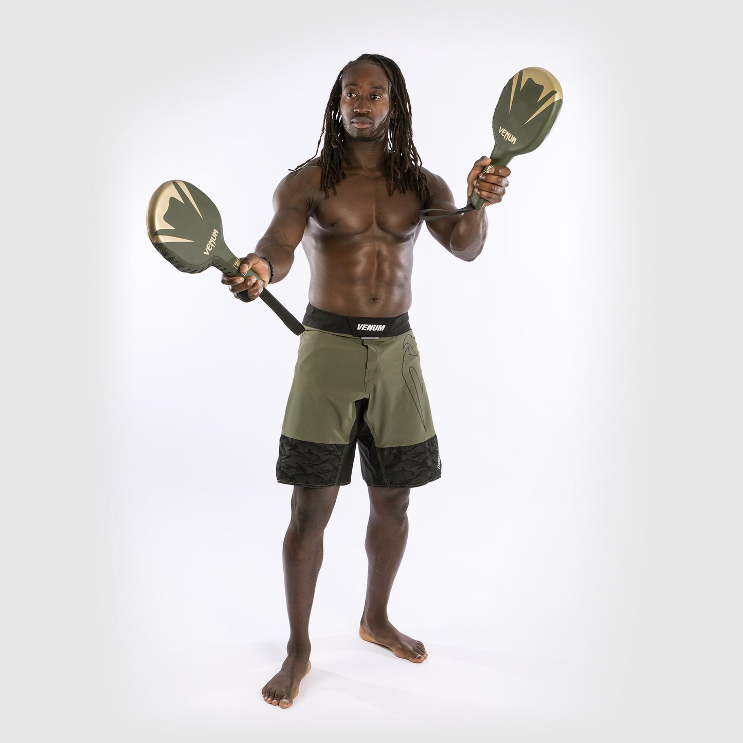 Venum Pro Boxing Ping-Pong Handpratzen - Khaki/Gold