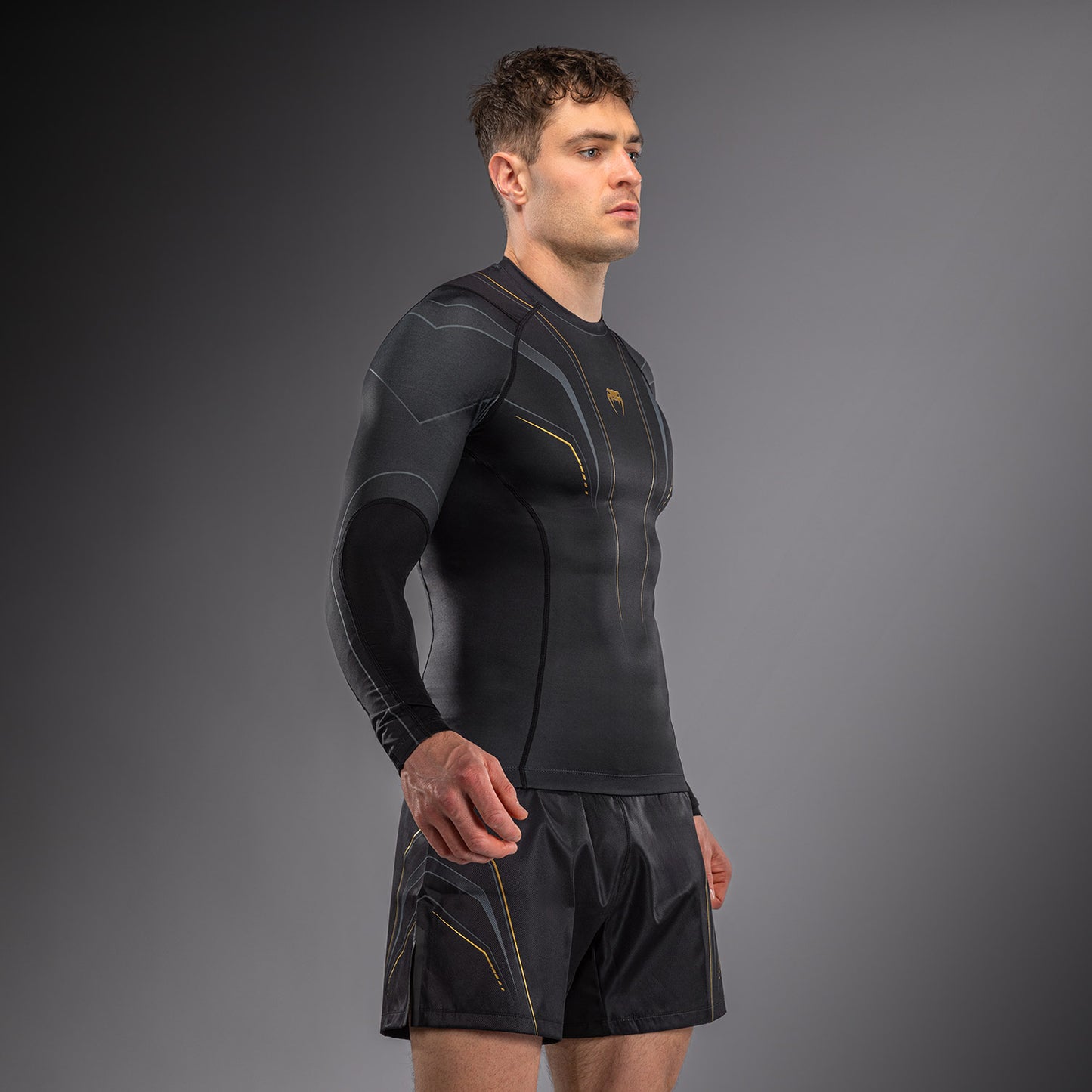 Venum Streamline Langarm Rashguard – Schwarz/Gold