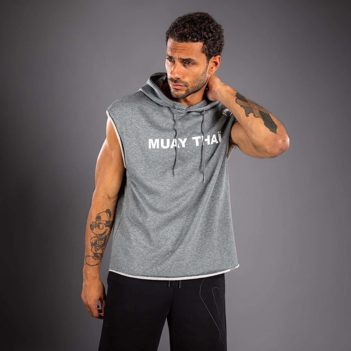 Venum Muay Thai VT Ärmelloser Kapuzenpullover – Meliert Grau