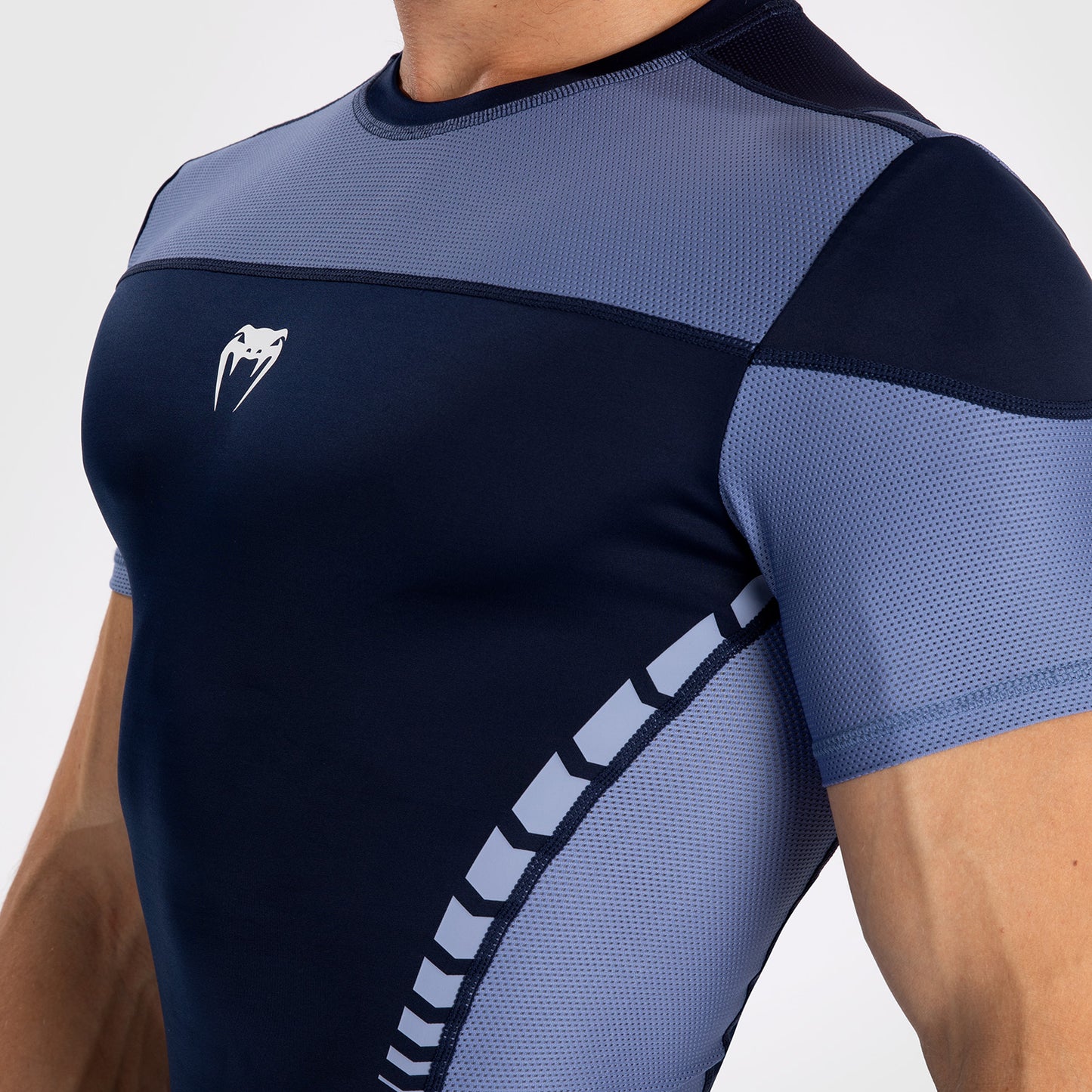 Venum Tempest Herren Kurzarm-Rashguard - Marineblau/Blau