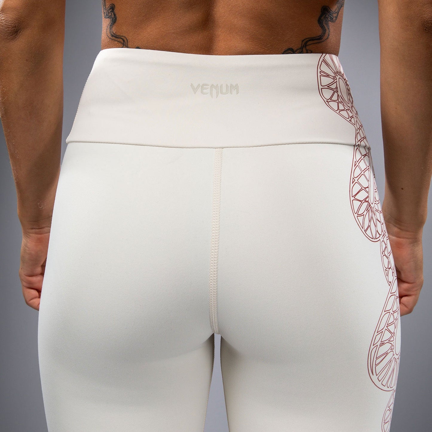Venum Serpenti Damen Leggings – Elfenbein/Burgunder