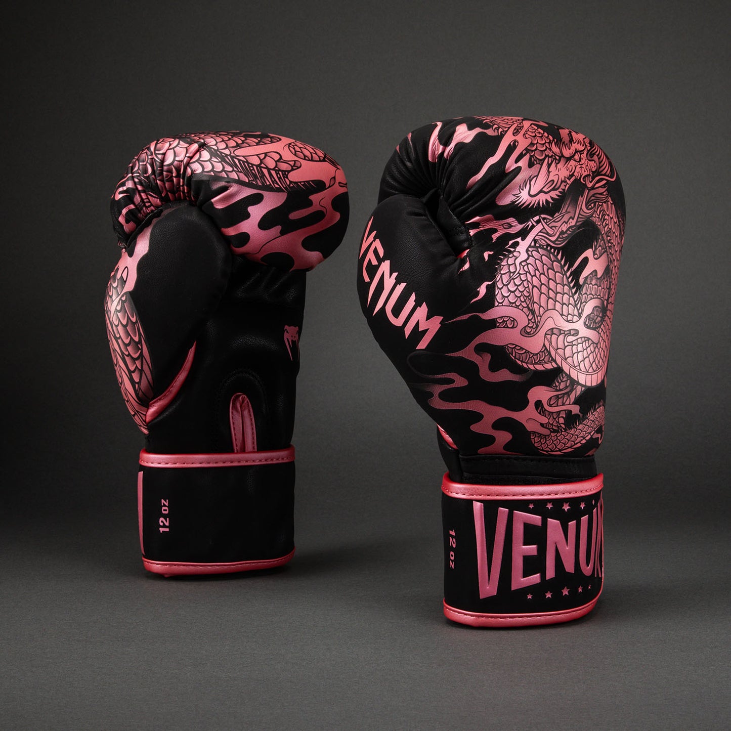 Boxhandschuhe Venum Dragon's Flight - Schwarz / Metallic-Rosa