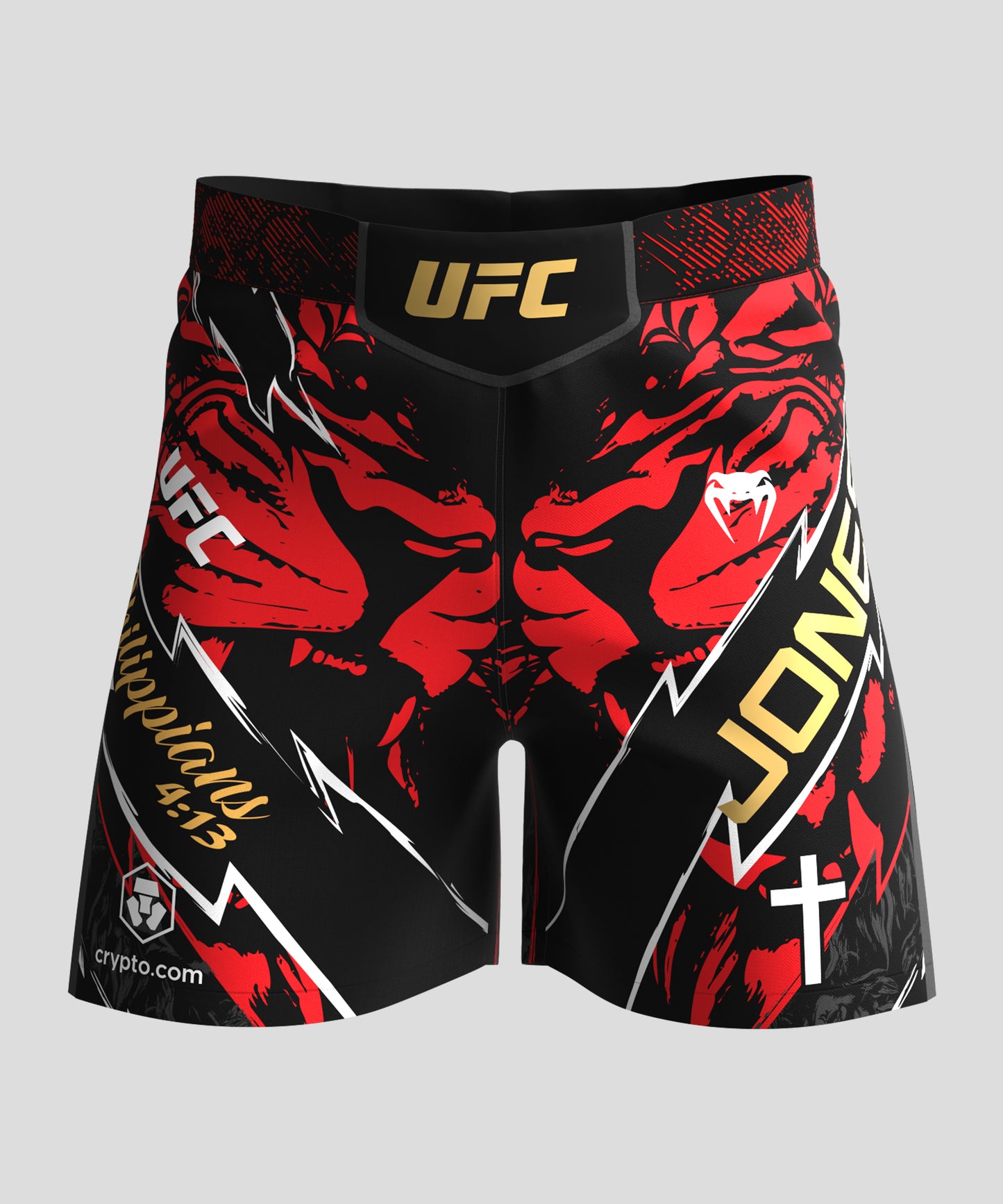 UFC Unrivaled by Venum Jon Jones Herren Short Fit Fight Short - Rot