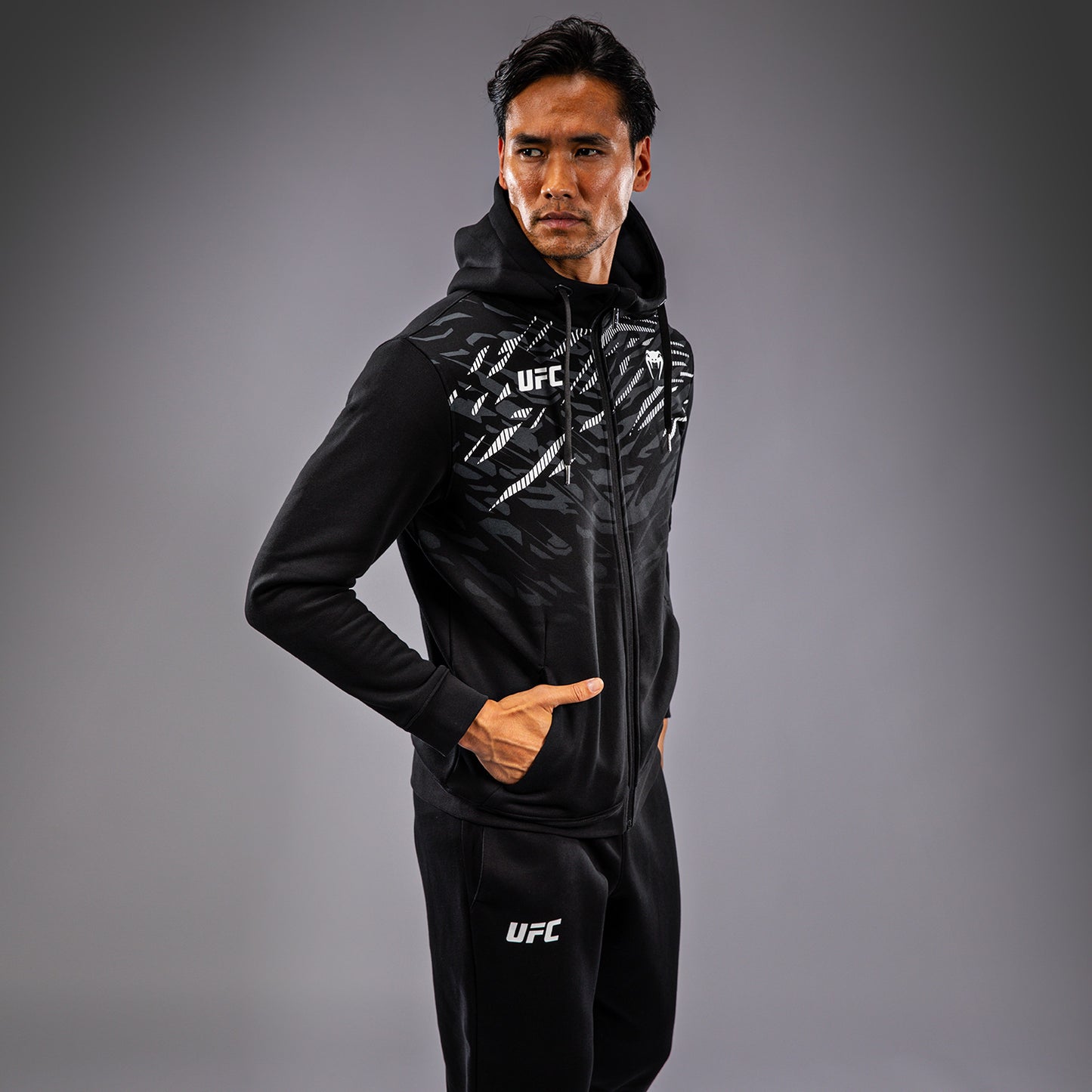 UFC Fusion by Venum Replica Herren Zip Hoodie - Schwarz