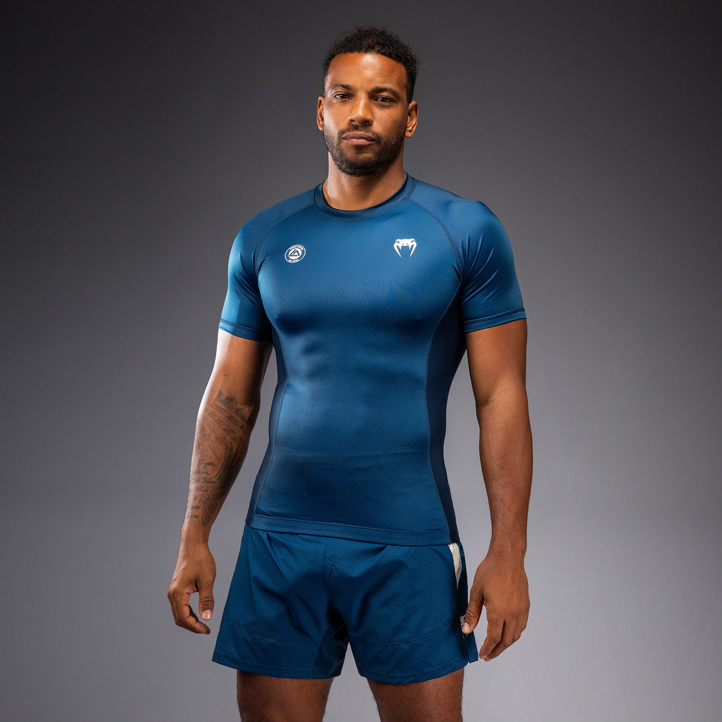 Venum x Roger Gracie Academy Kurzarm Rashguard - Blau