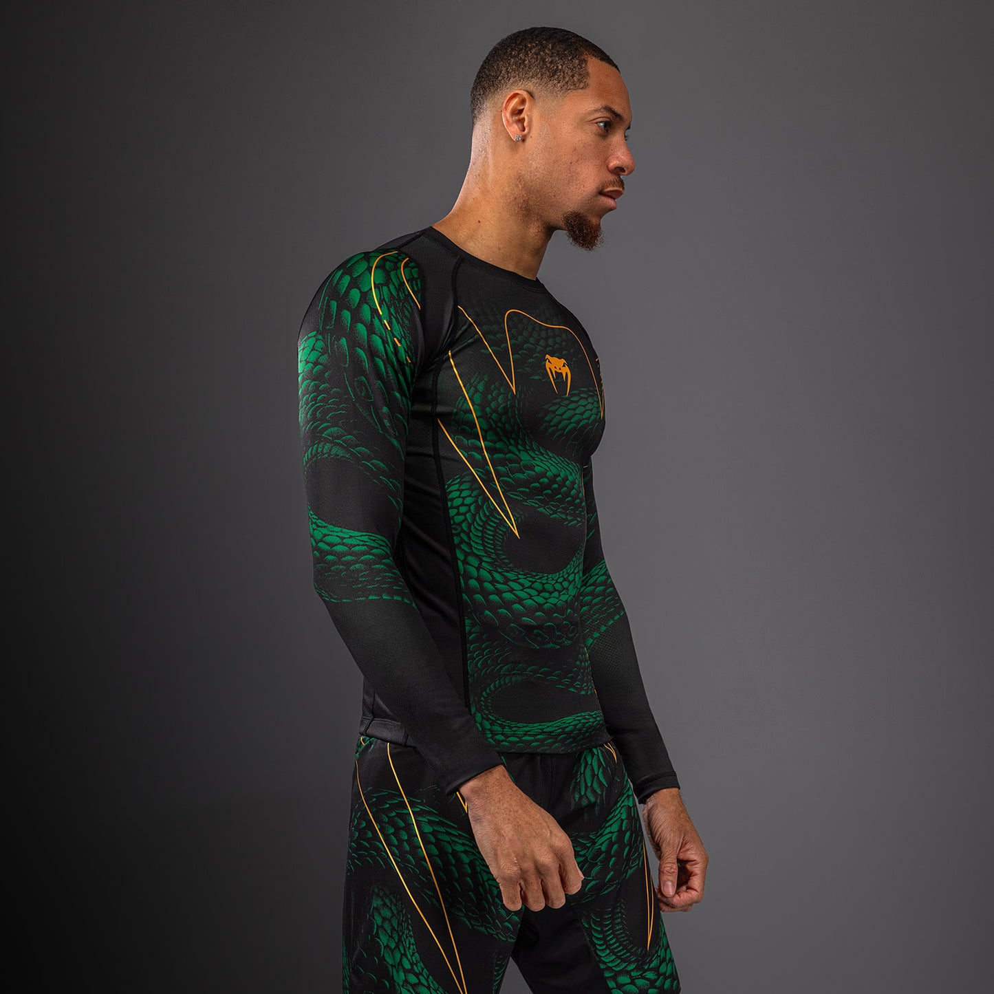 Venum Matupa Langarm Rashguard - Schwarz/Grün/Gold