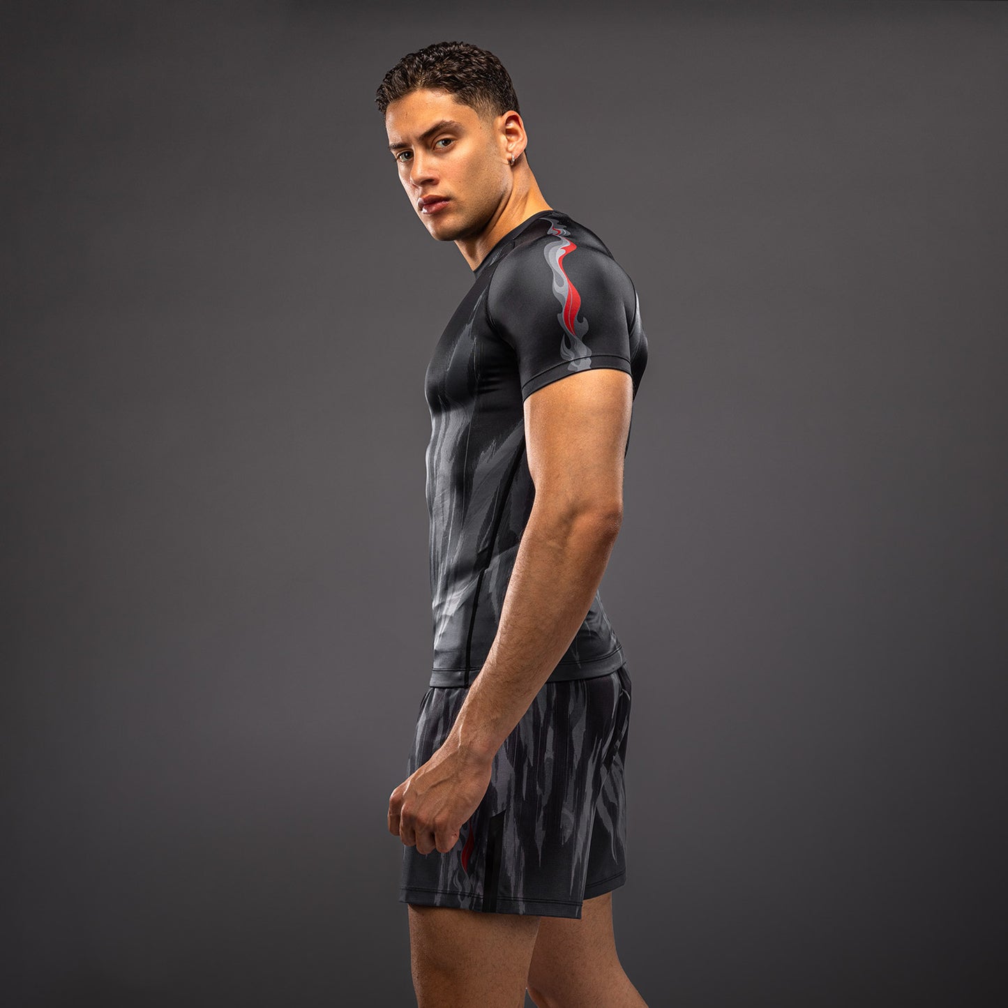 Venum Demon Kurzarm Rashguard - Schwarz/Grau