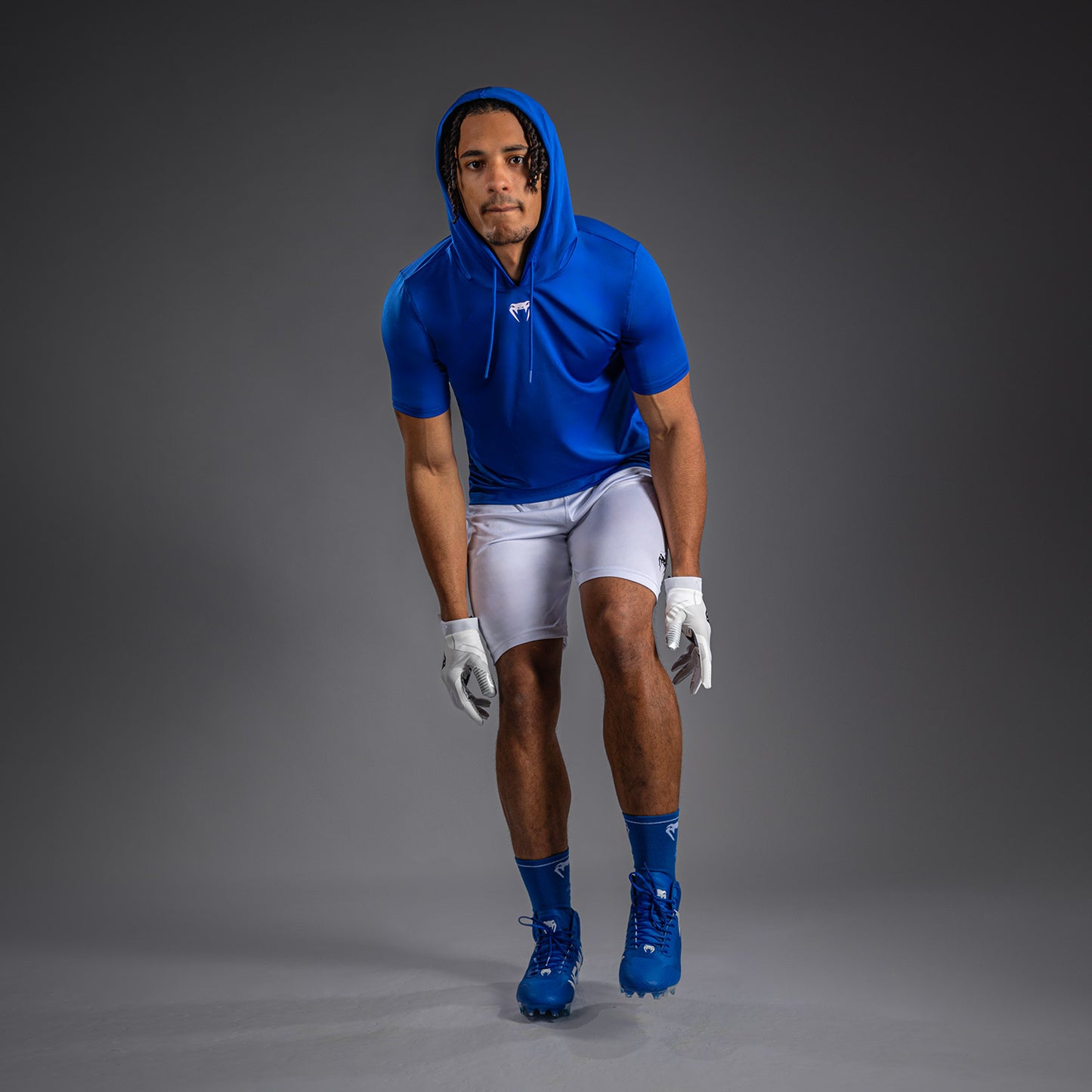 Venum Elite Kurzarm Dry-Tech Kapuzenpullover - Königsblau