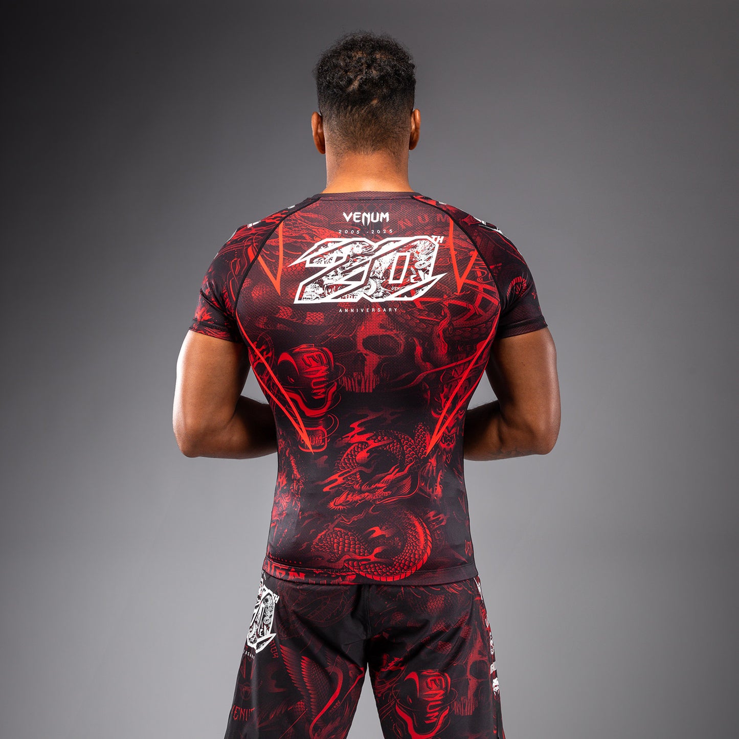 Venum 20th Anniversary Kurzarm Rashguard - Schwarz/Rot