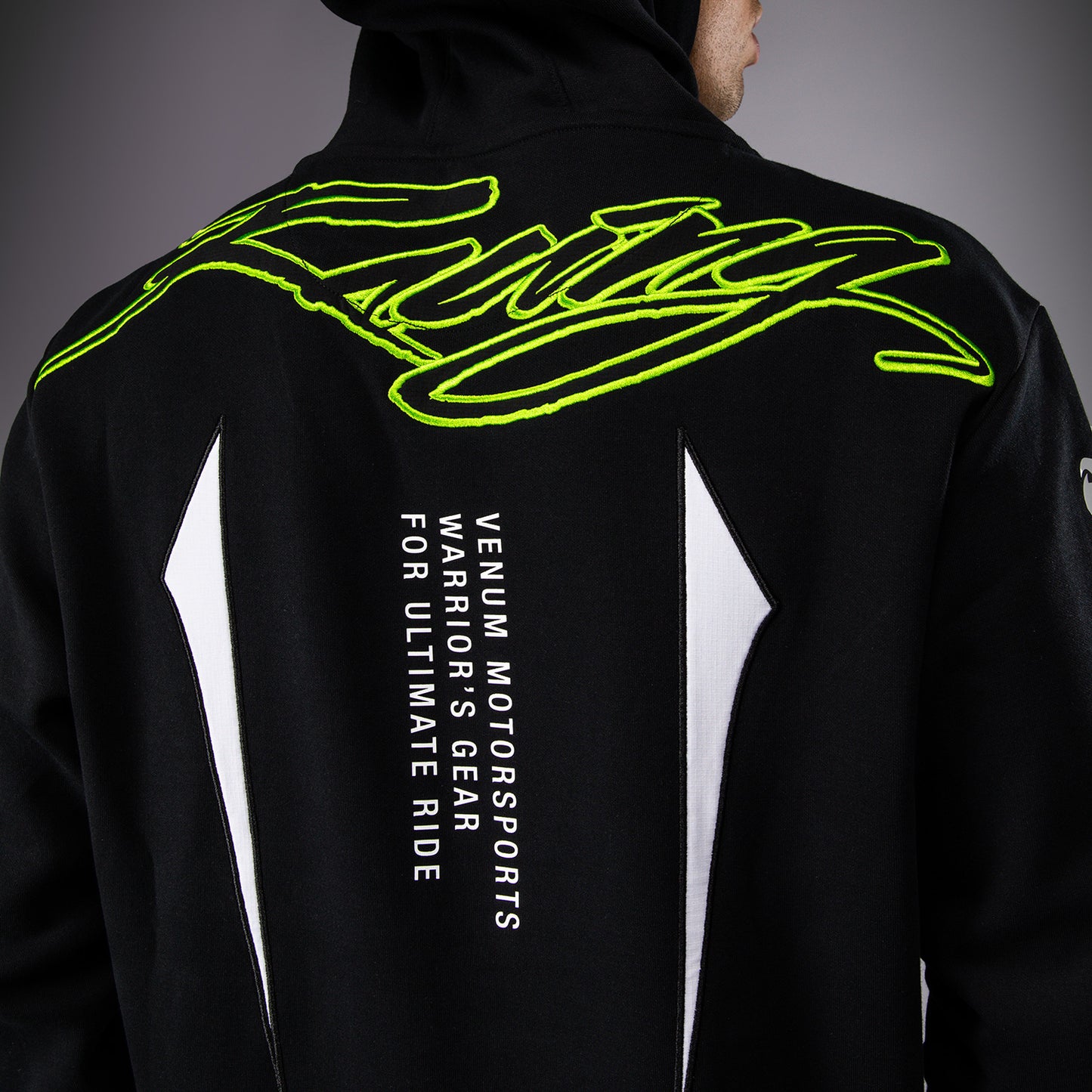 Venum x Bud Racing Herren Hoodie - Schwarz/Weiß/Limettengrün