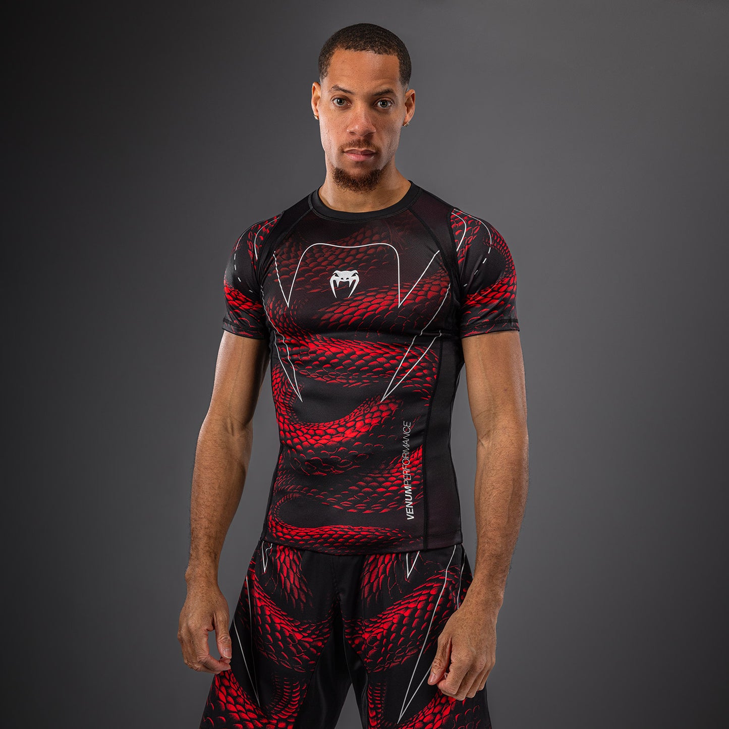 Venum Matupa Kurzarm Rashguard - Schwarz/Rot/Silber