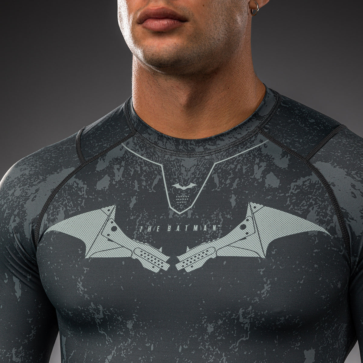 Venum x Batman Langarm-Rashguard - Schwarz/Grau/Rot