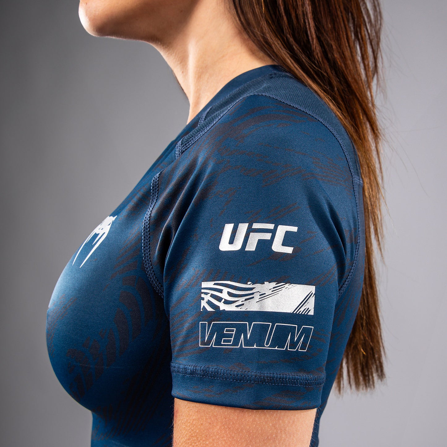 UFC Fusion by Venum Fight Week Damen Performance Kurzarm Rashguard - Ozeanisches Blau