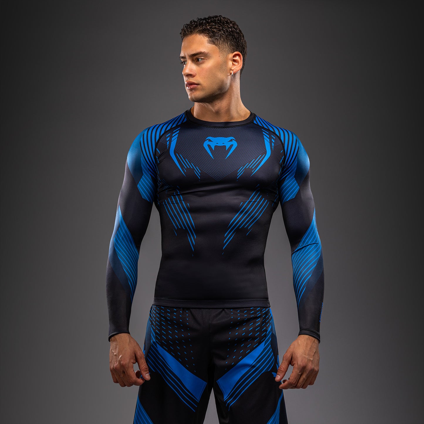 Venum No-Gi 6.0 Langarm Rashguard - Schwarz/Blau