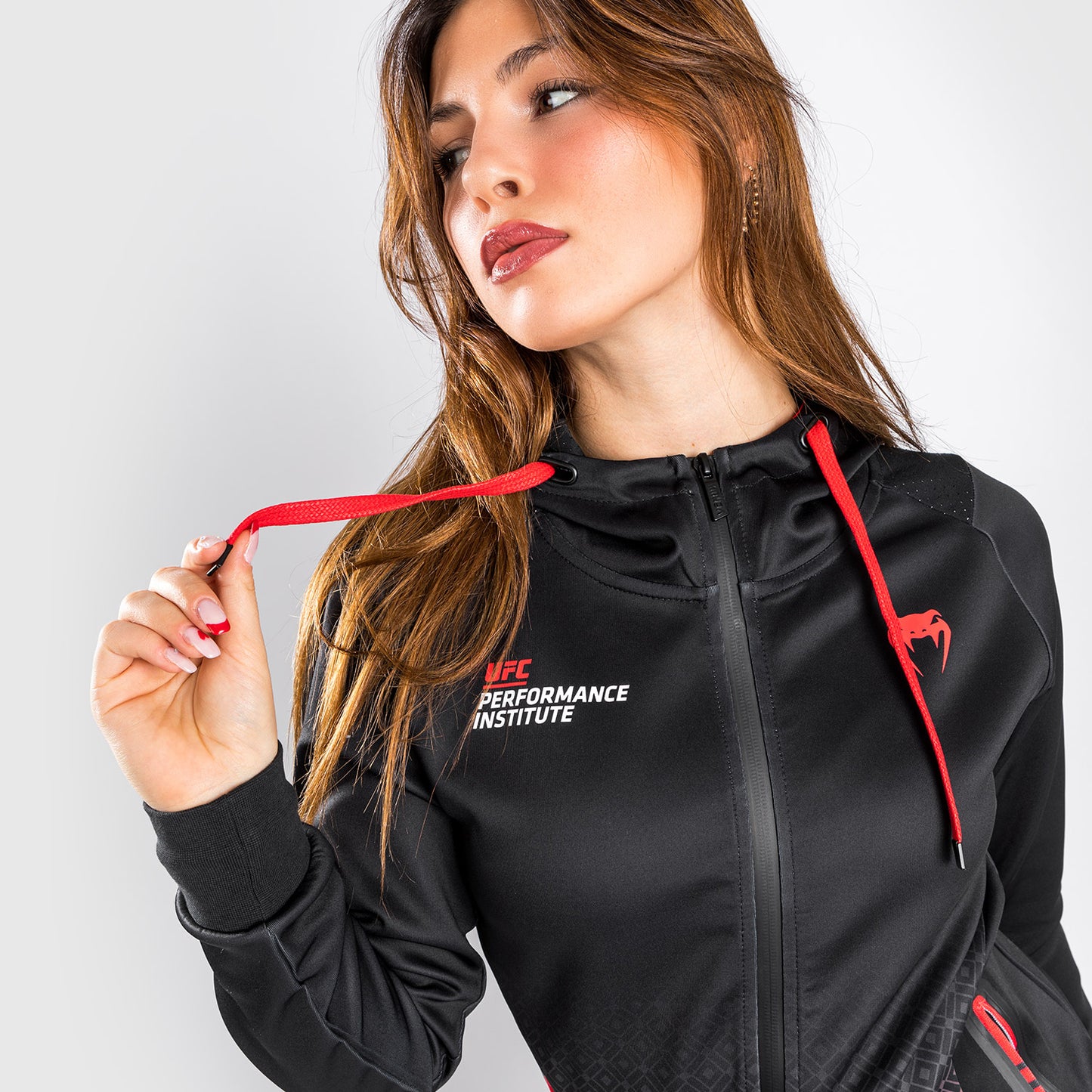 Venum UFC Performance Institute Sweatshirt mit Kapuze – Für Damen – Schwarz/Rot