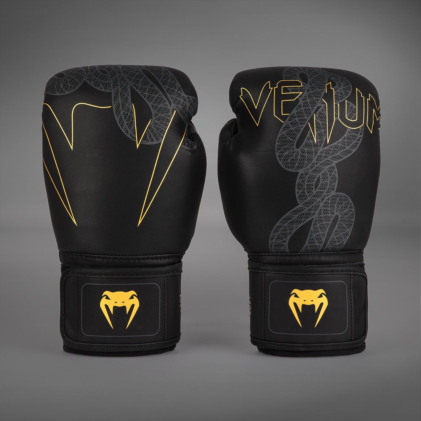 Venum Serpenti Boxhandschuhe – Schwarz/Silber/Gold